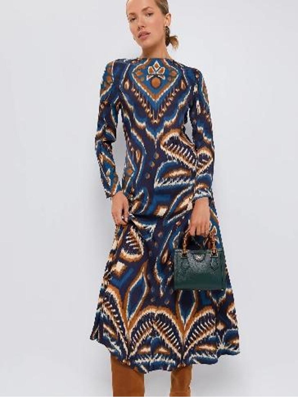 NWT FARM RIO Blue Pineapple Ikat Maxi Dress